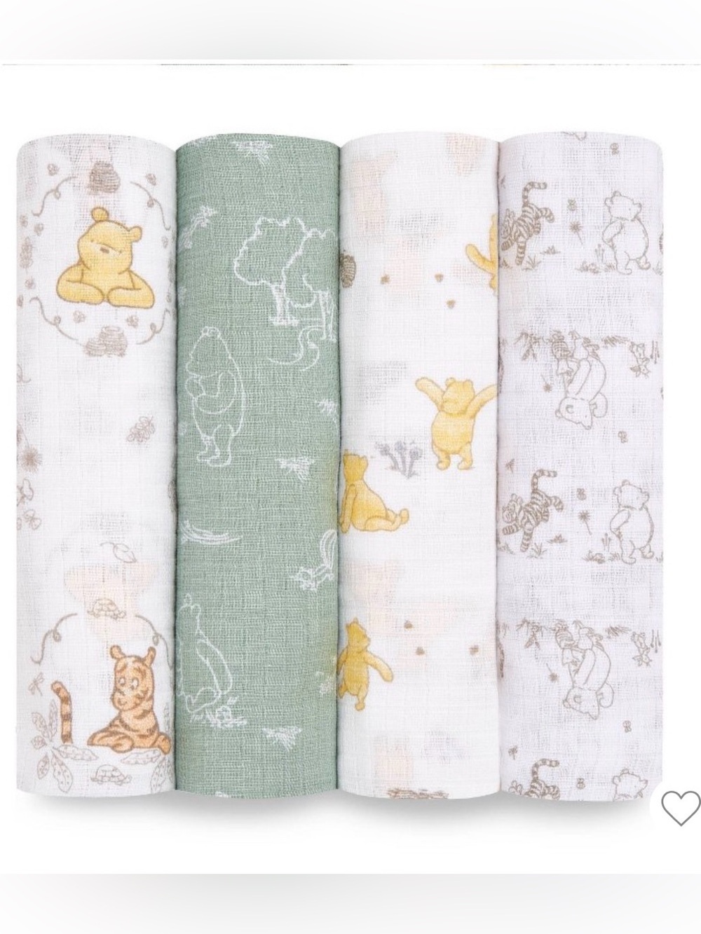 aden + anais Essentials 4pk Cotton Muslin Swaddle Blankets - Winnie + Friends